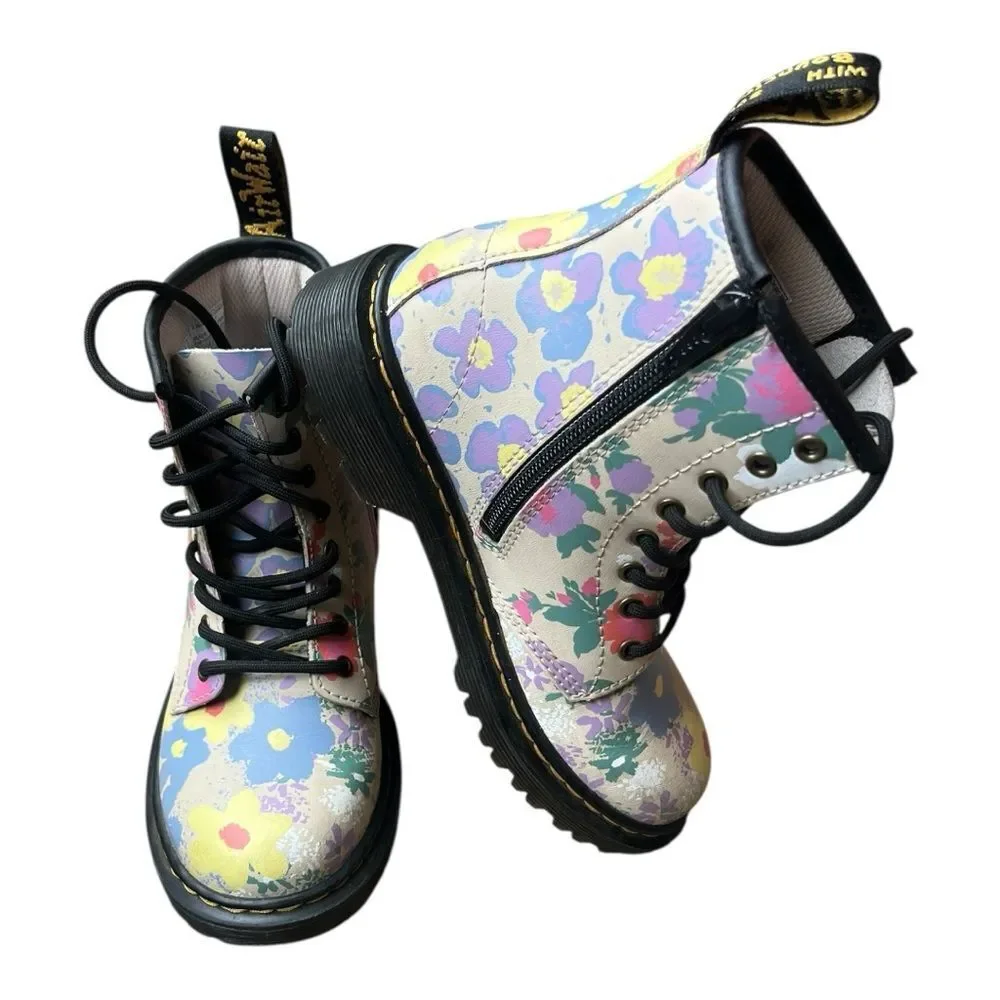 Dr. Martens Multicolor Floral Kids Boots